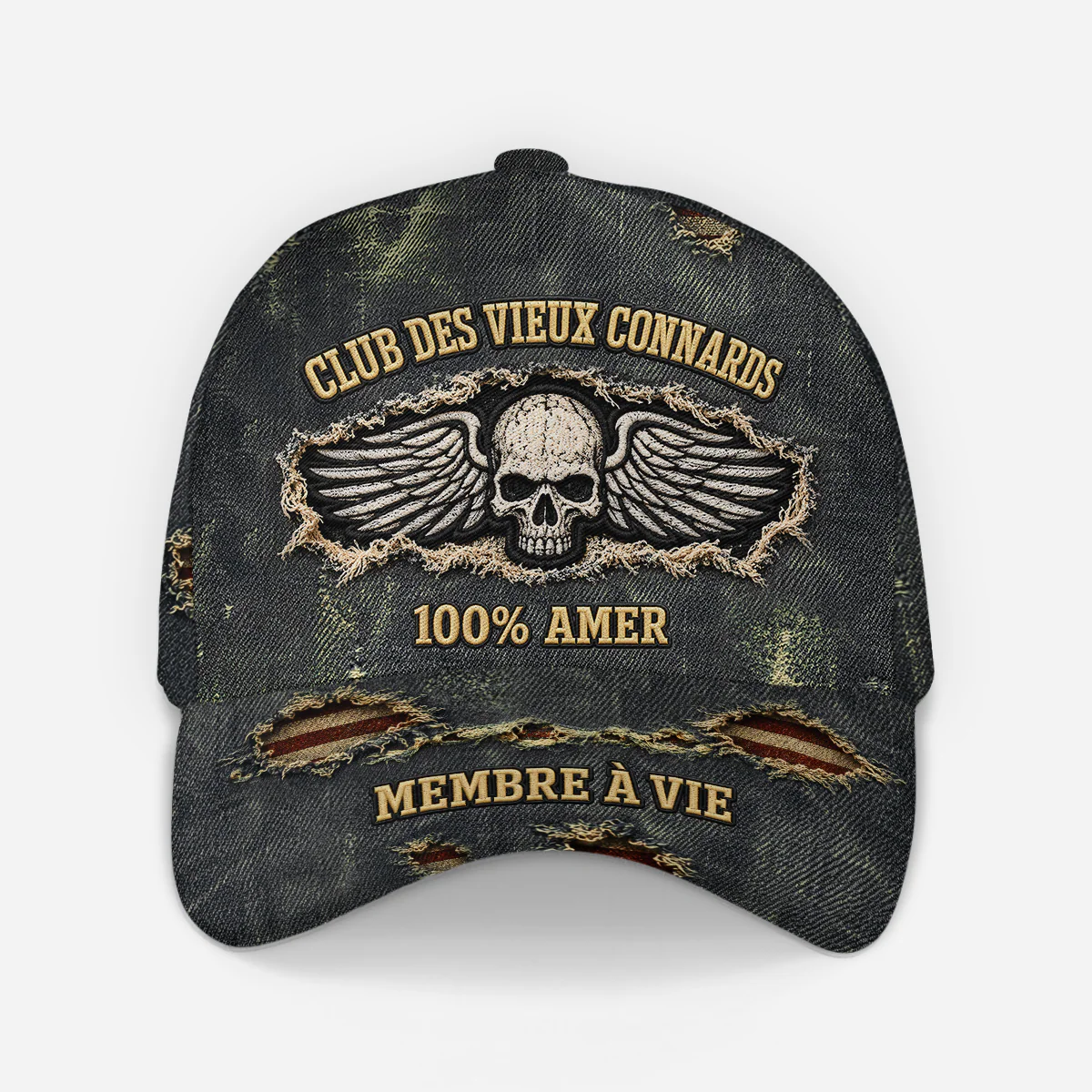 [Effet d'Impression 3D] Casquette Homme Personnalisée Avec Humour - Club 100% Amer - Image 2