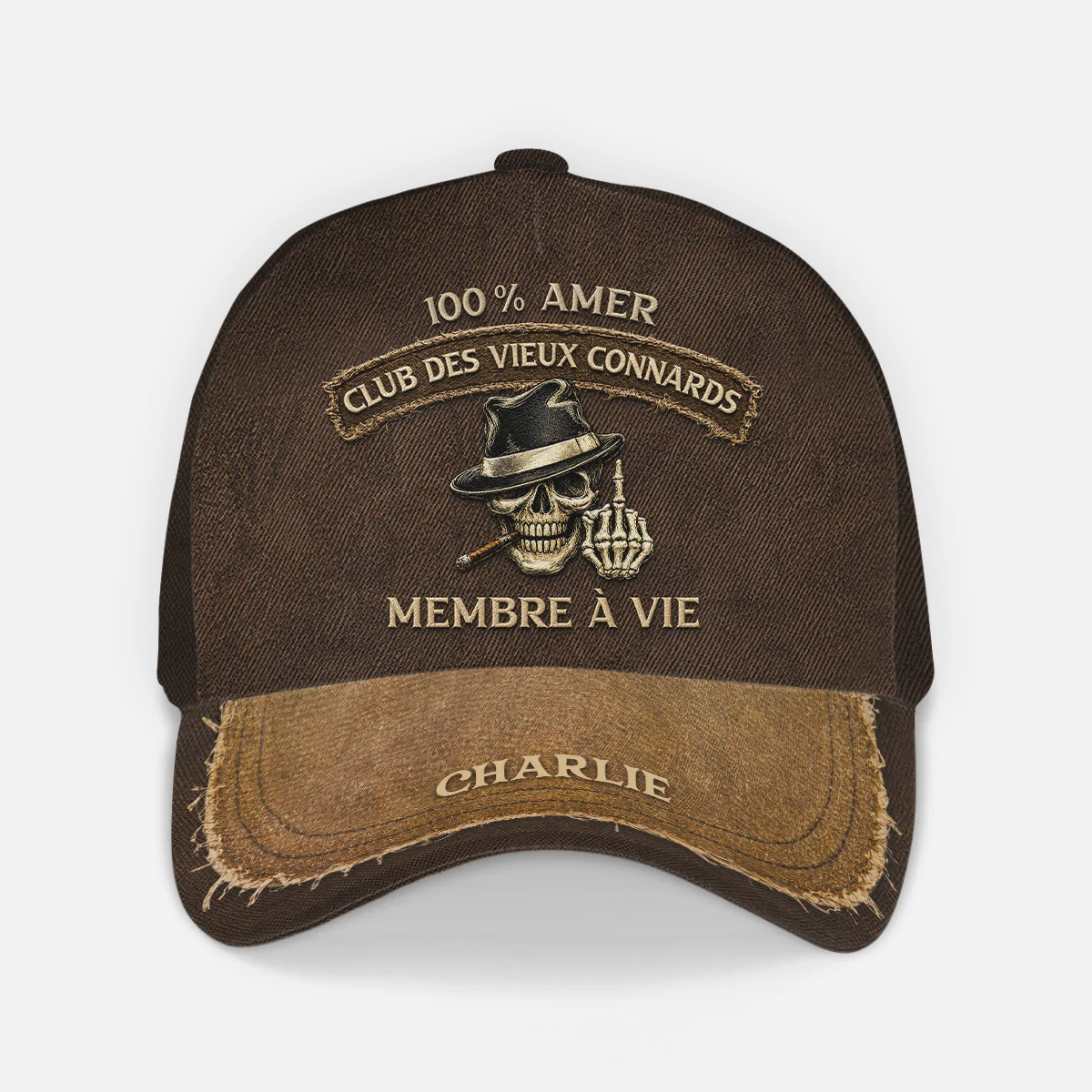[Effet d'Impression 3D] Casquette Personnalisée Prénom - 100% Amer Cadeau Humour Pour Homme