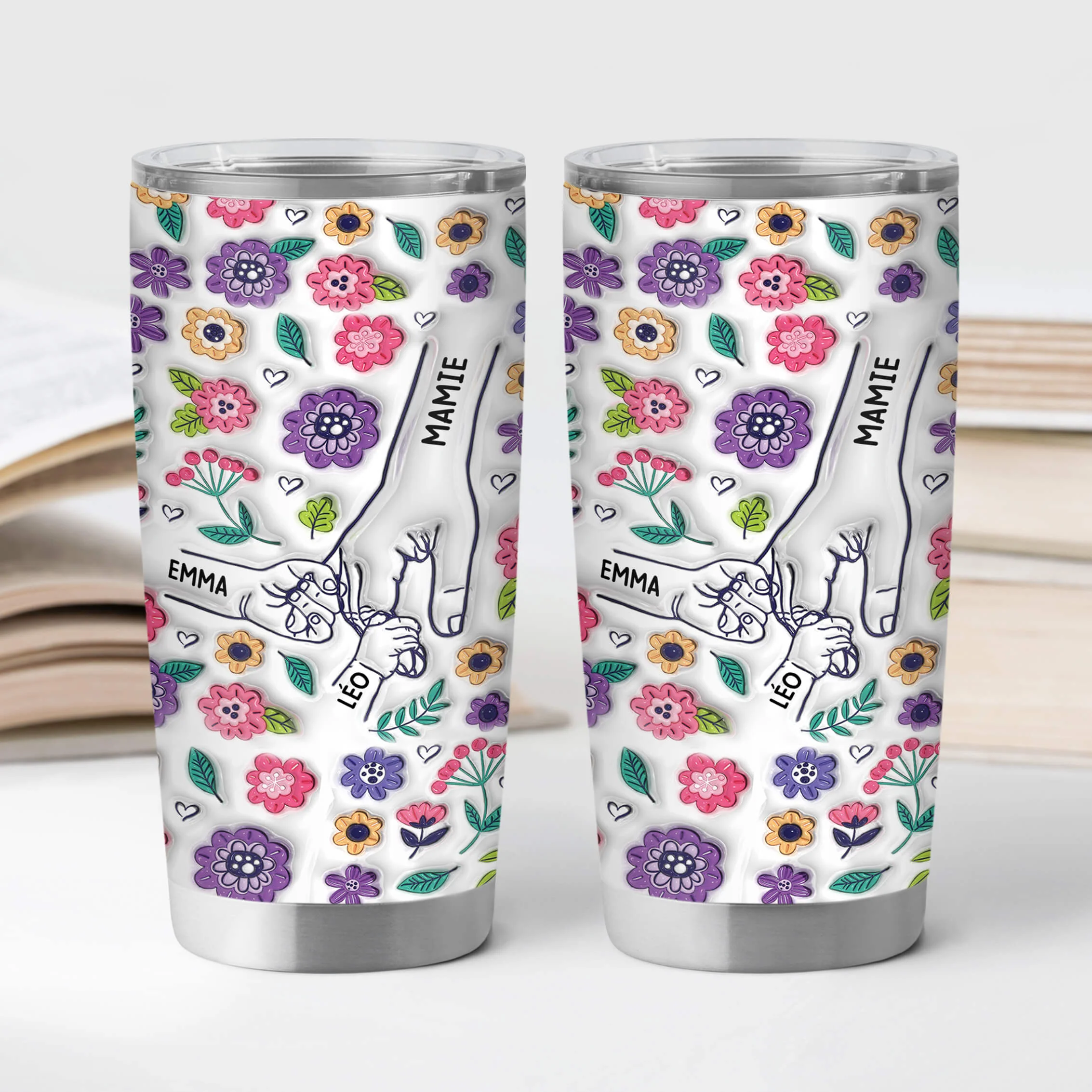 [Effet d'Impression 3D] Mug Personnalisé 590 ml - Mamie Avec Jolies Fleurs - Image 2
