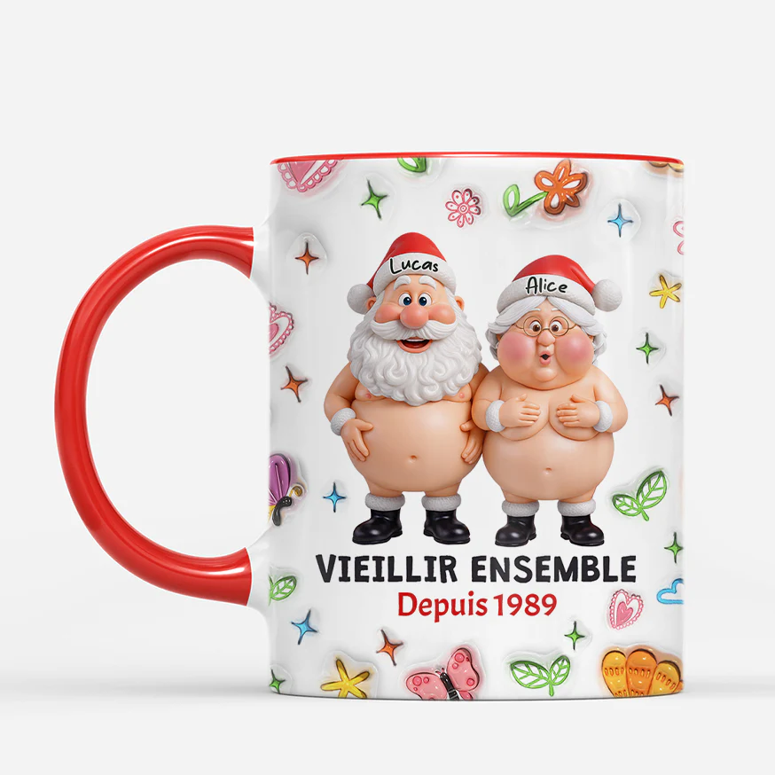 Tasse Personnalisée Couple Noël - Vieillir Ensemble Depuis - Image 2