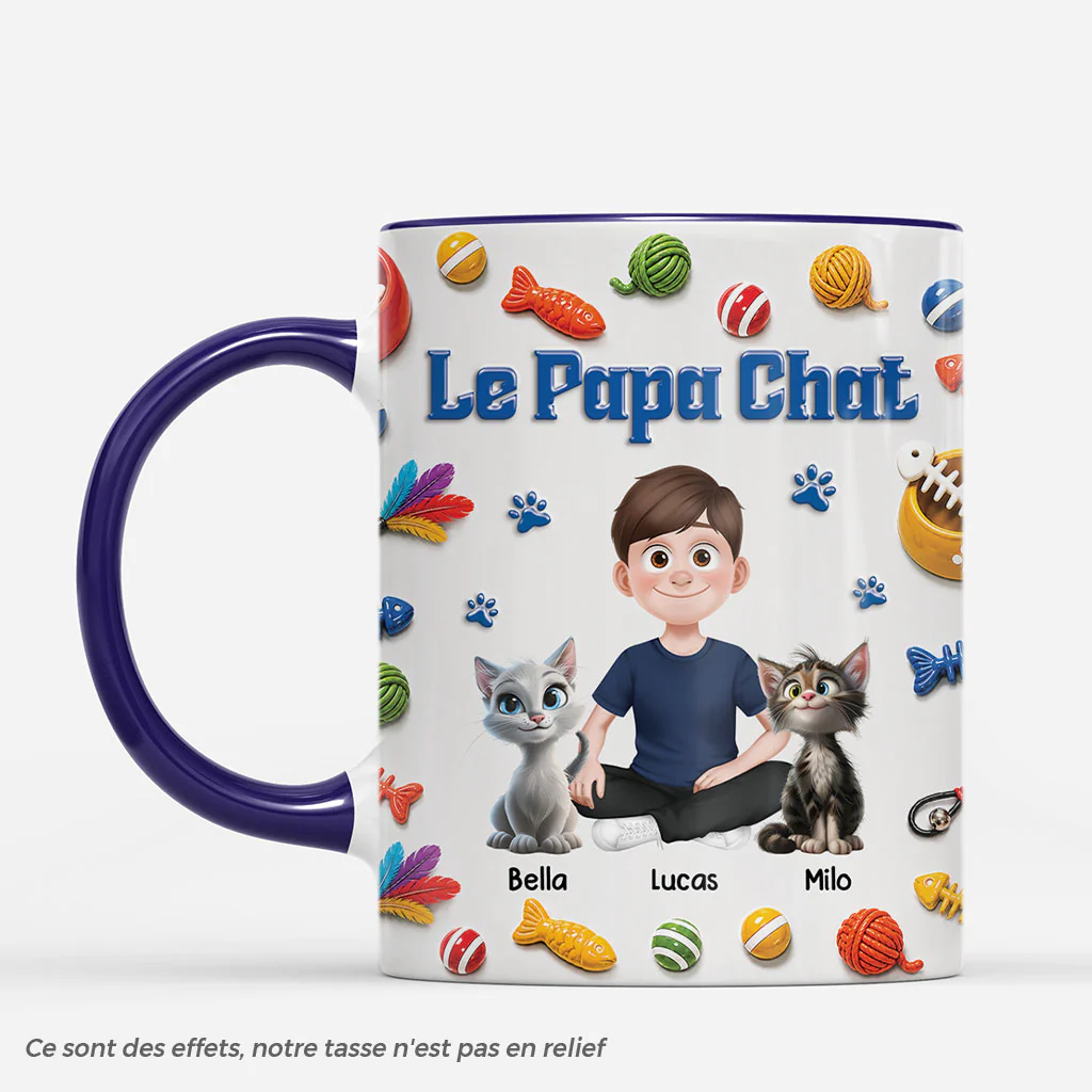 [Effet d'Impression 3D] Mug Chat Personnalisé - Sœur De Chat Frère De Chat