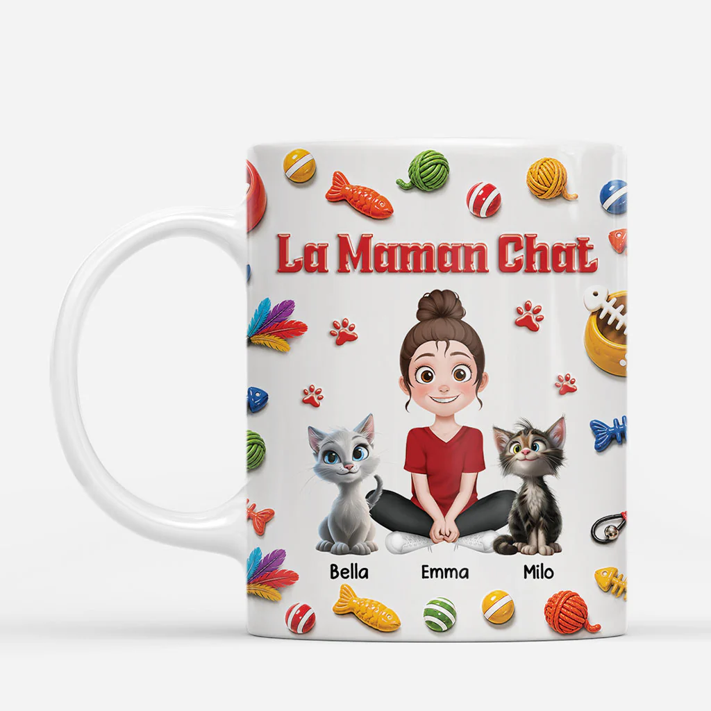 [Effet d'Impression 3D] Mug Chat Personnalisé - Sœur De Chat Frère De Chat - Image 2