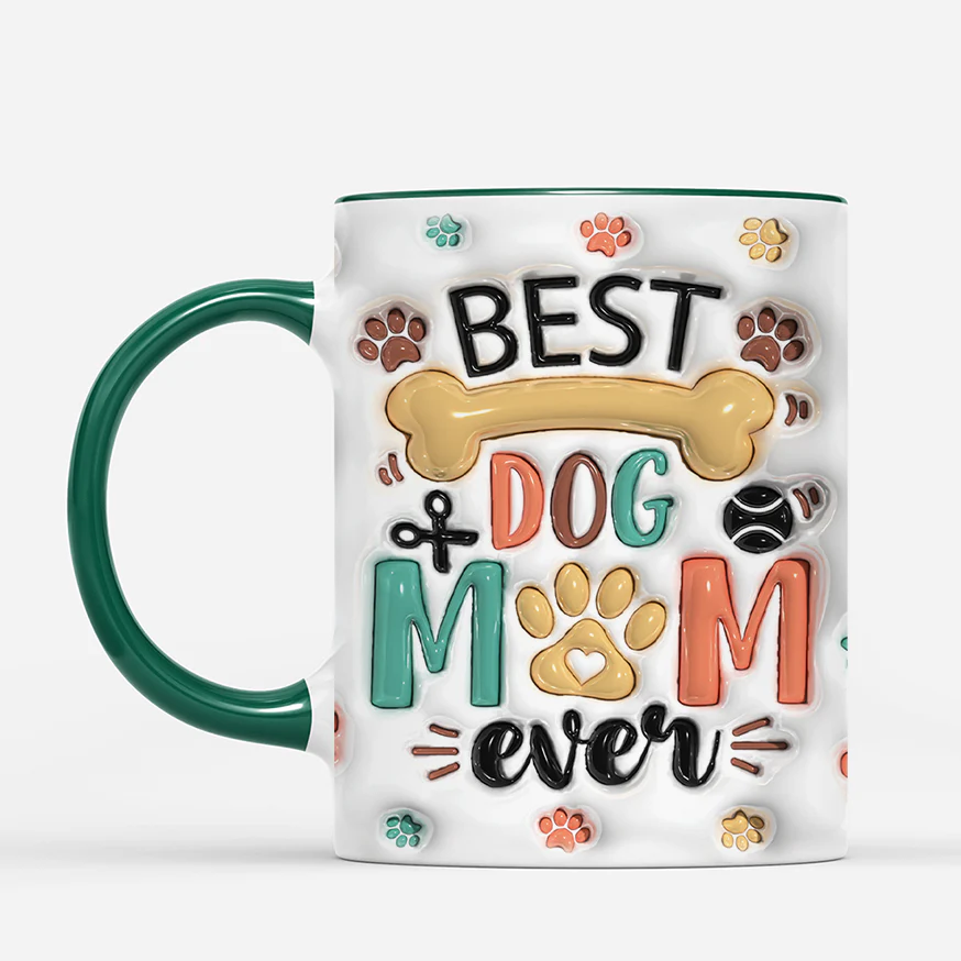 [Effet d'Impression 3D] Mug Personnalisé Fête Des Mères - Meilleure Maman Chien - Image 2