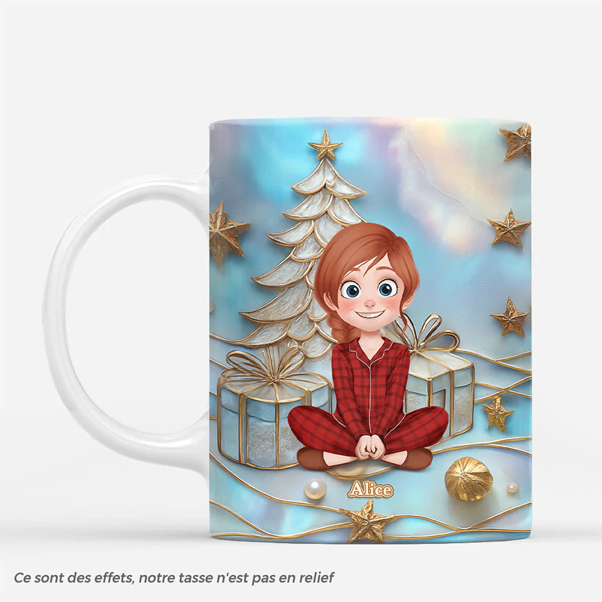 [Effet d'impression 3D] Mug De Noël Personnalisé - Cadeau Pour Femme Et Homme