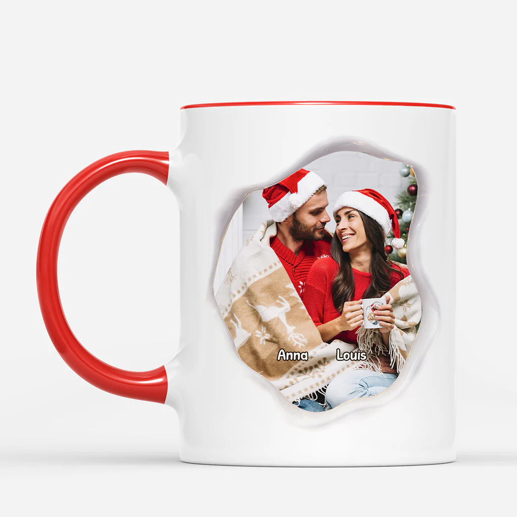 Tasse Personnalisée Couple 3D - Couple Ensemble Noël - Image 2