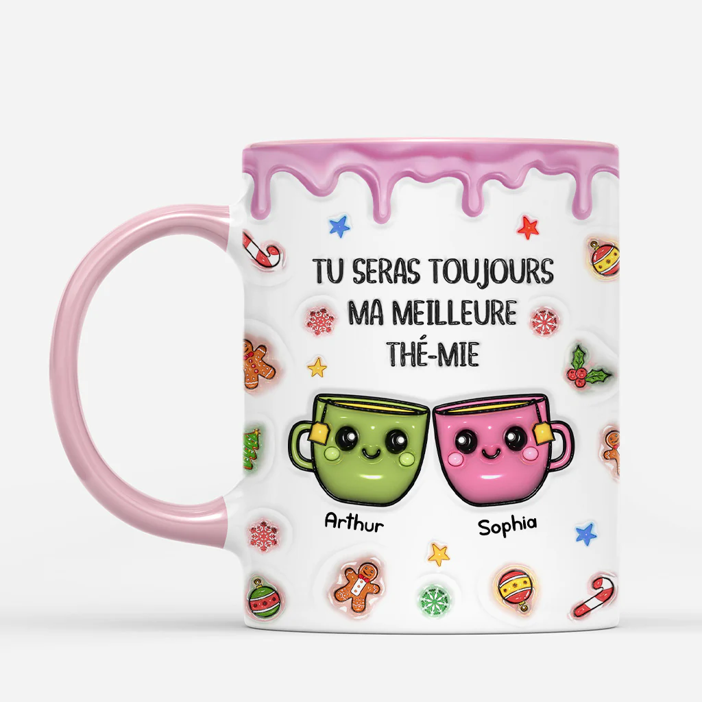 [Effet d'impression 3D] Mug De Noël Personnalisé - Ma Meilleure Thé-mie - Image 2