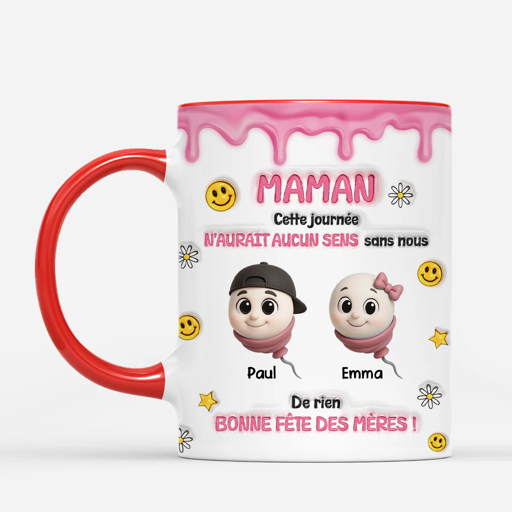 [Effet d'Impression 3D] Mug Personnalisé Fête Des Pères Humour - La Vie Ennuyeuse Sans Nous - Image 2