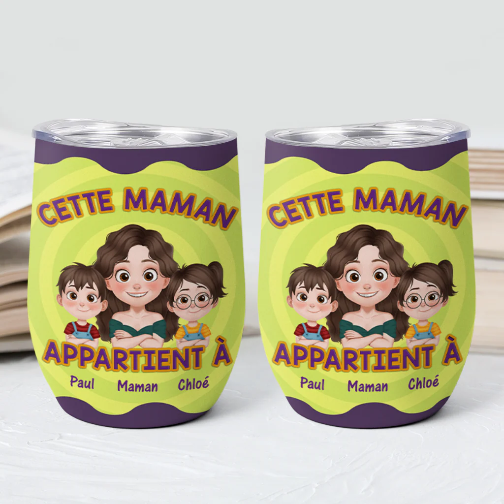 Cadeau Personnalisé - Papa/Maman Appartient À  - Mug Isotherme 355ml - Effet 3D - Image 2