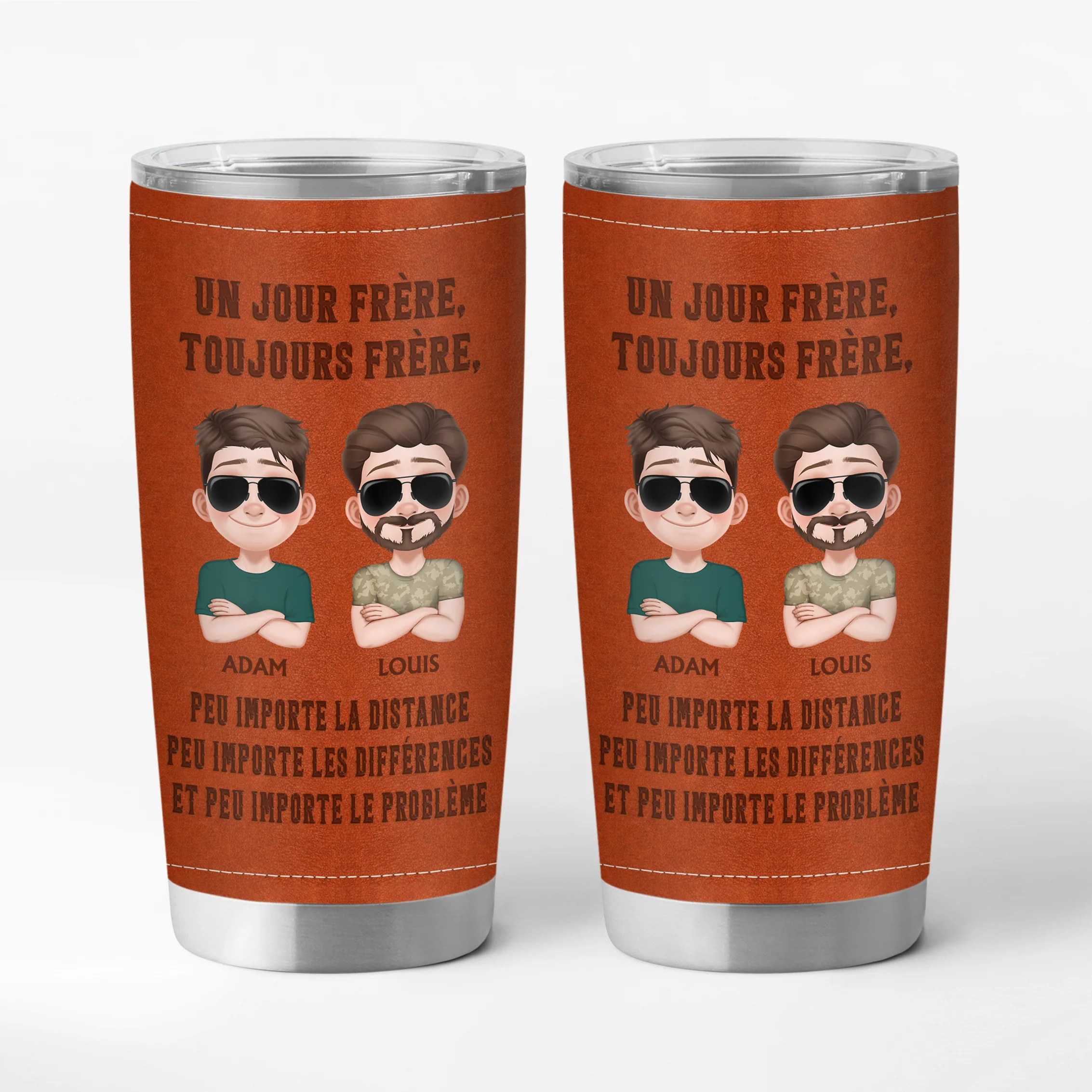 [Effet d'impression 3D] Mug Isotherme 590ml Personnalisé - Frère Et Ami Pour Toujours