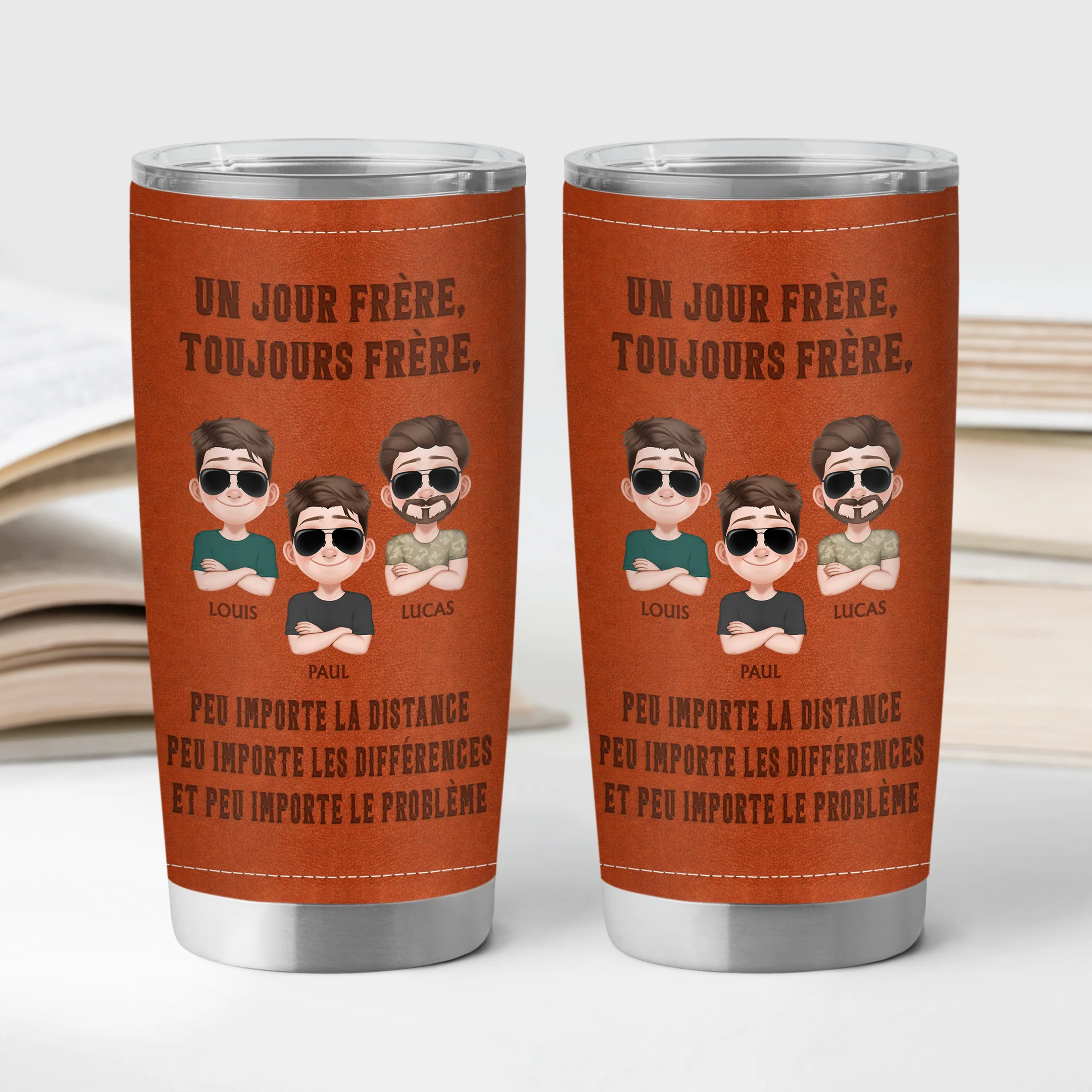 [Effet d'impression 3D] Mug Isotherme 590ml Personnalisé - Frère Et Ami Pour Toujours - Image 2