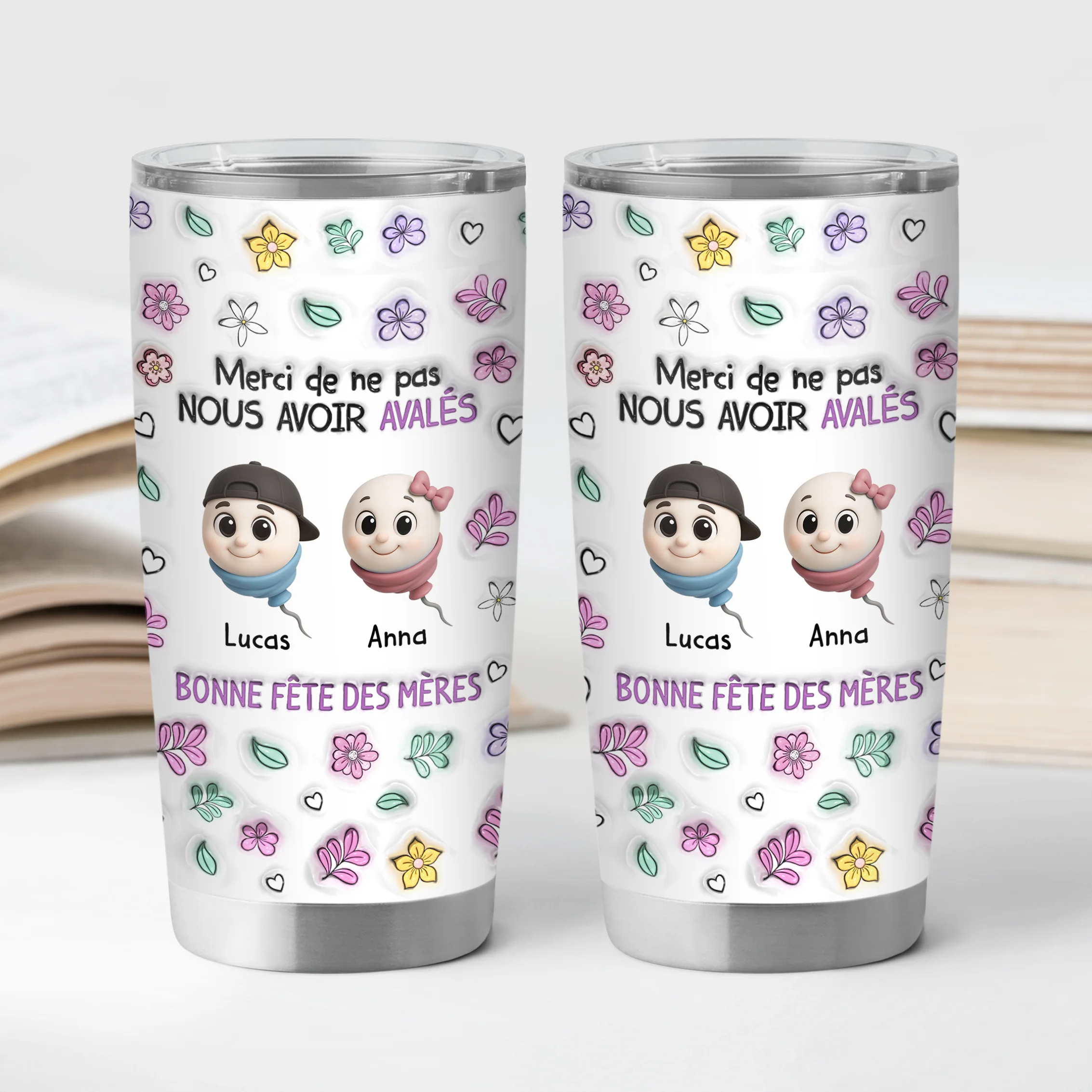 [Effet d'Impression 3D] Mug Isotherme Personnalisé 590ml Papa Maman - Cadeau Fête Des Pères Drôle - Image 2