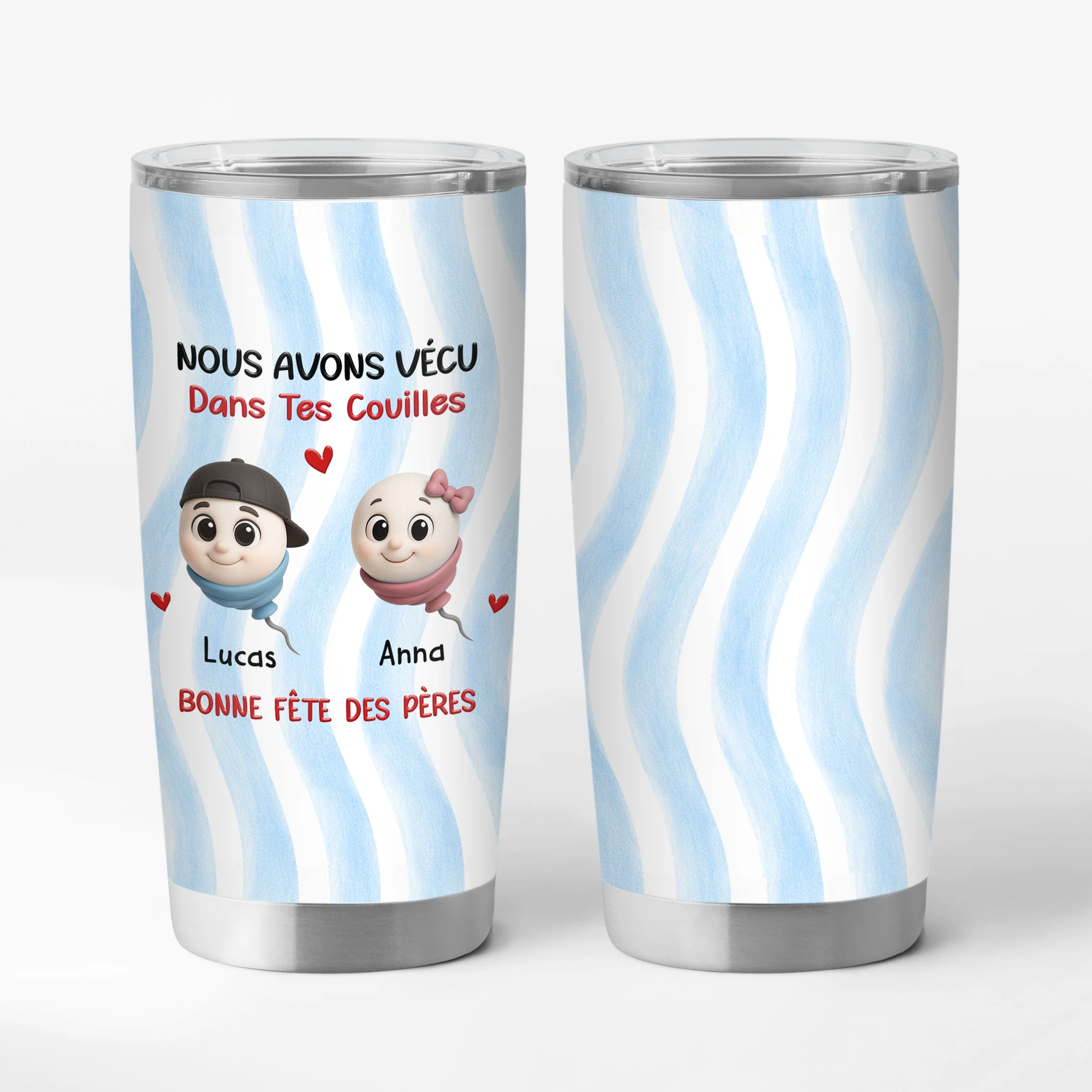 [Effet d'Impression 3D] Mug Isotherme Personnalisé Pour Papa Maman - Cadeau Fête Des Pères