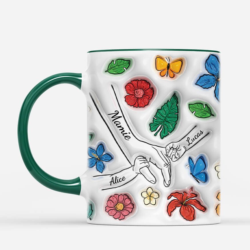[Effet d'Impression 3D] Mug Personnalisé Maman - Maman Et Fleur Éclatante - Image 2