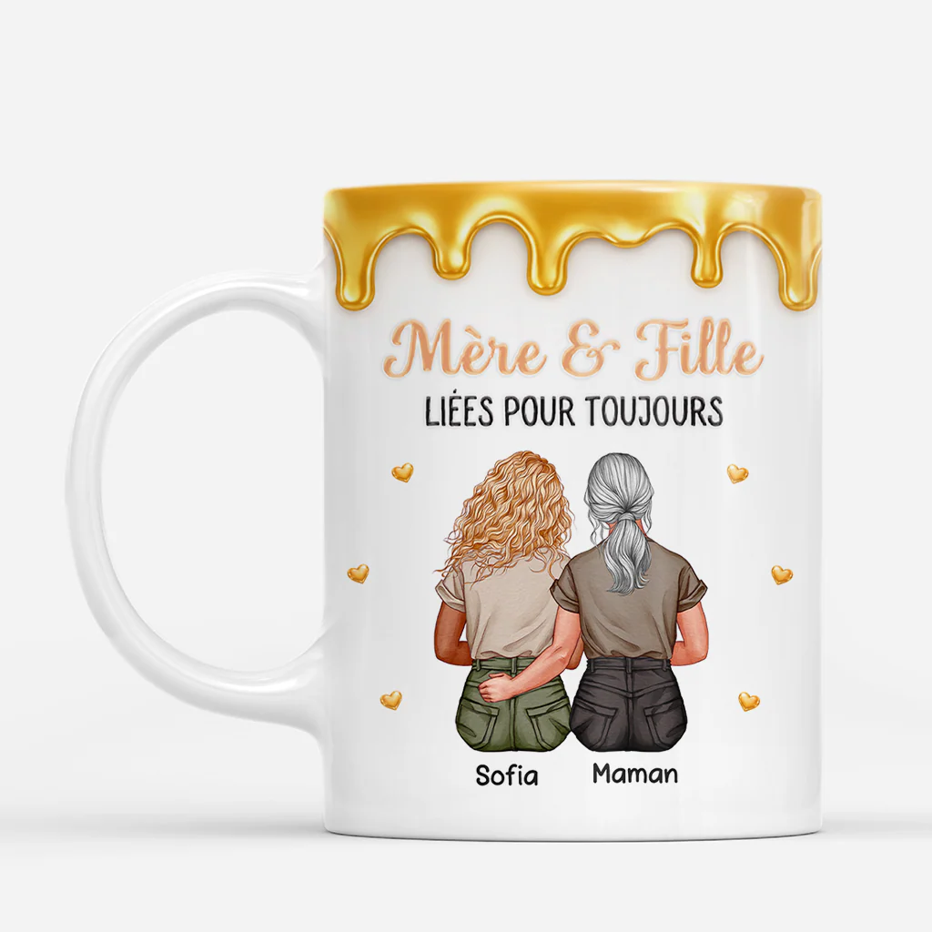 [Effet d'impression 3D] Mug Personnalisable Famille - Un Lien Entre Maman Papa Et Enfant - Image 2