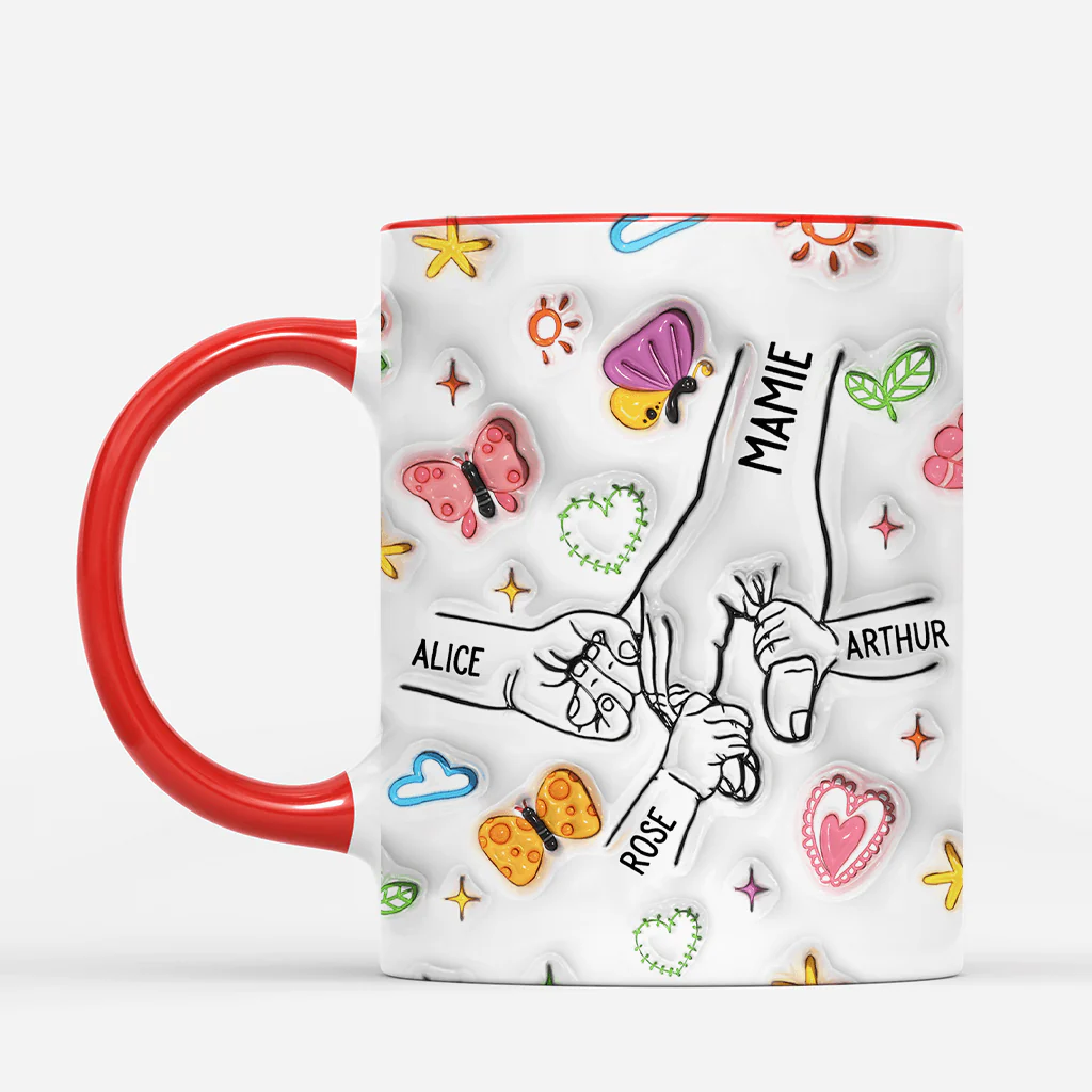 [Effet d'Impression 3D] Mug Personnalisable Maman - Fleurs Et Papillons Colorées - Image 2