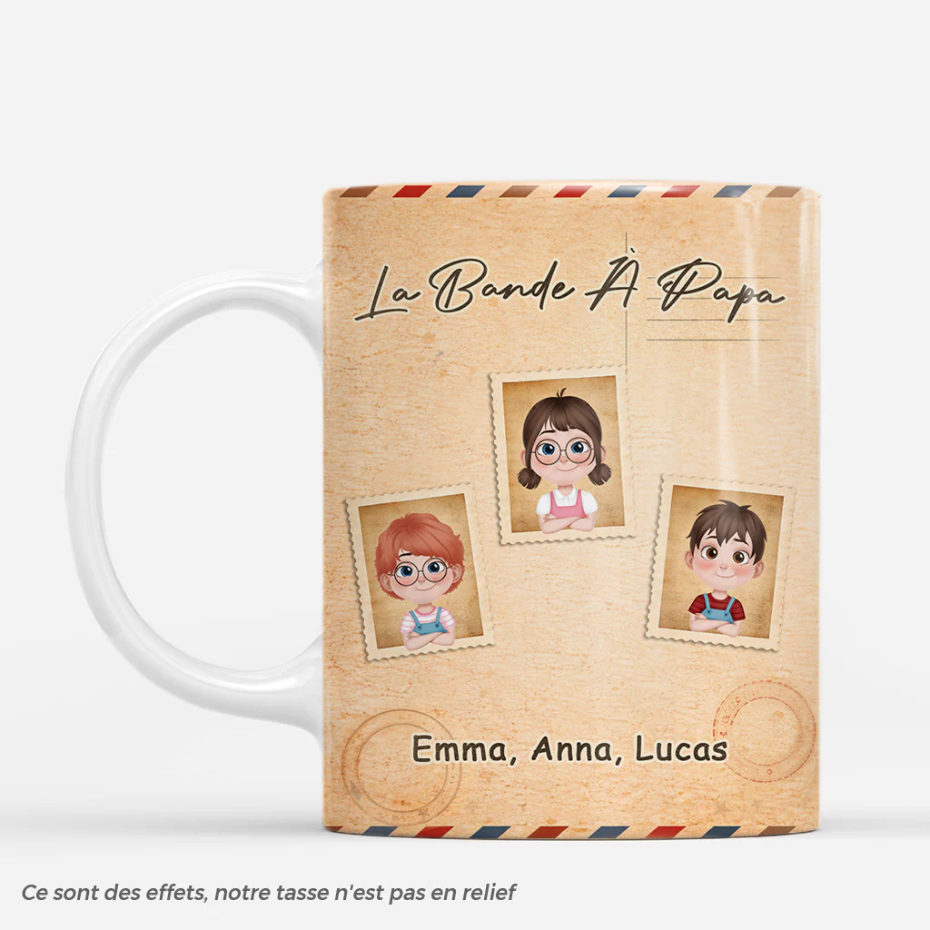 [Effet d'impression 3D] Mug Personnalisable Papa Dessin - La Bande À Papa Maman
