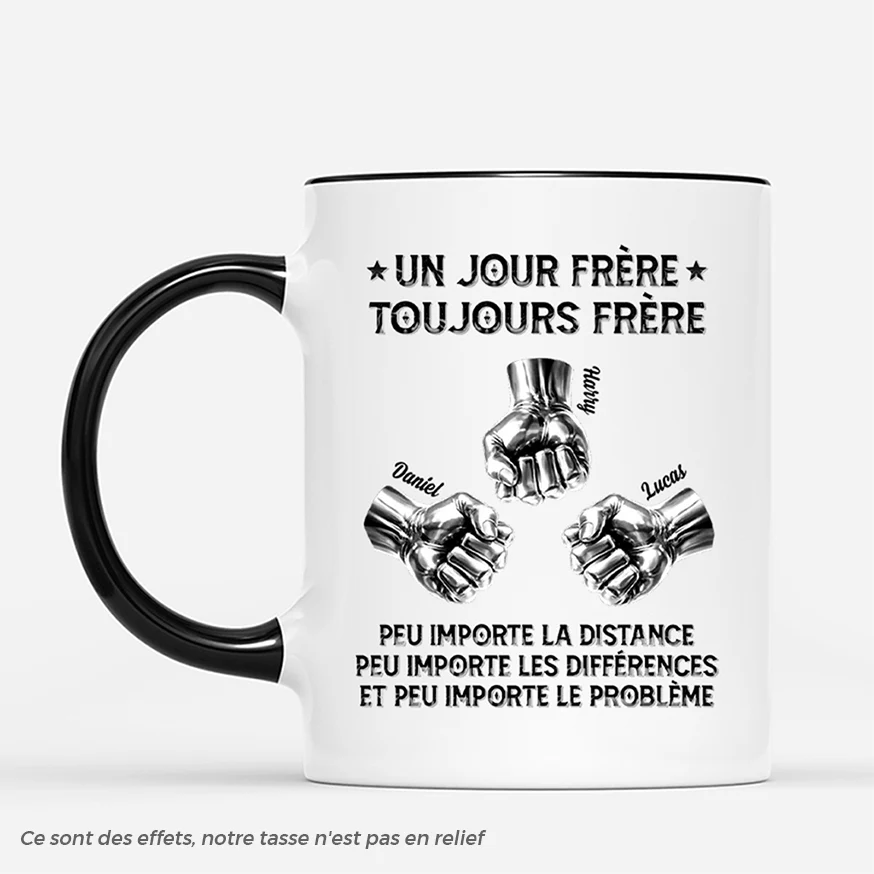 [Effet d'impression 3D] Mug Personnalisé Amis - Frère Un Jour