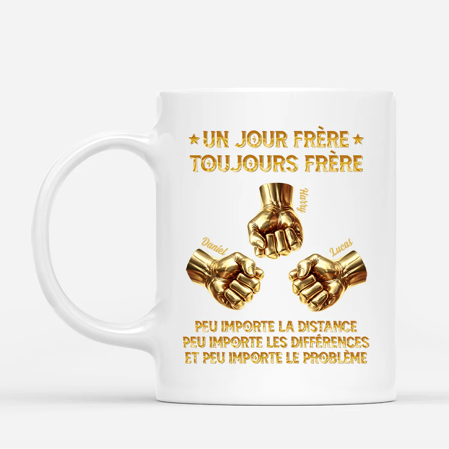 [Effet d'impression 3D] Mug Personnalisé Amis - Frère Un Jour - Image 2