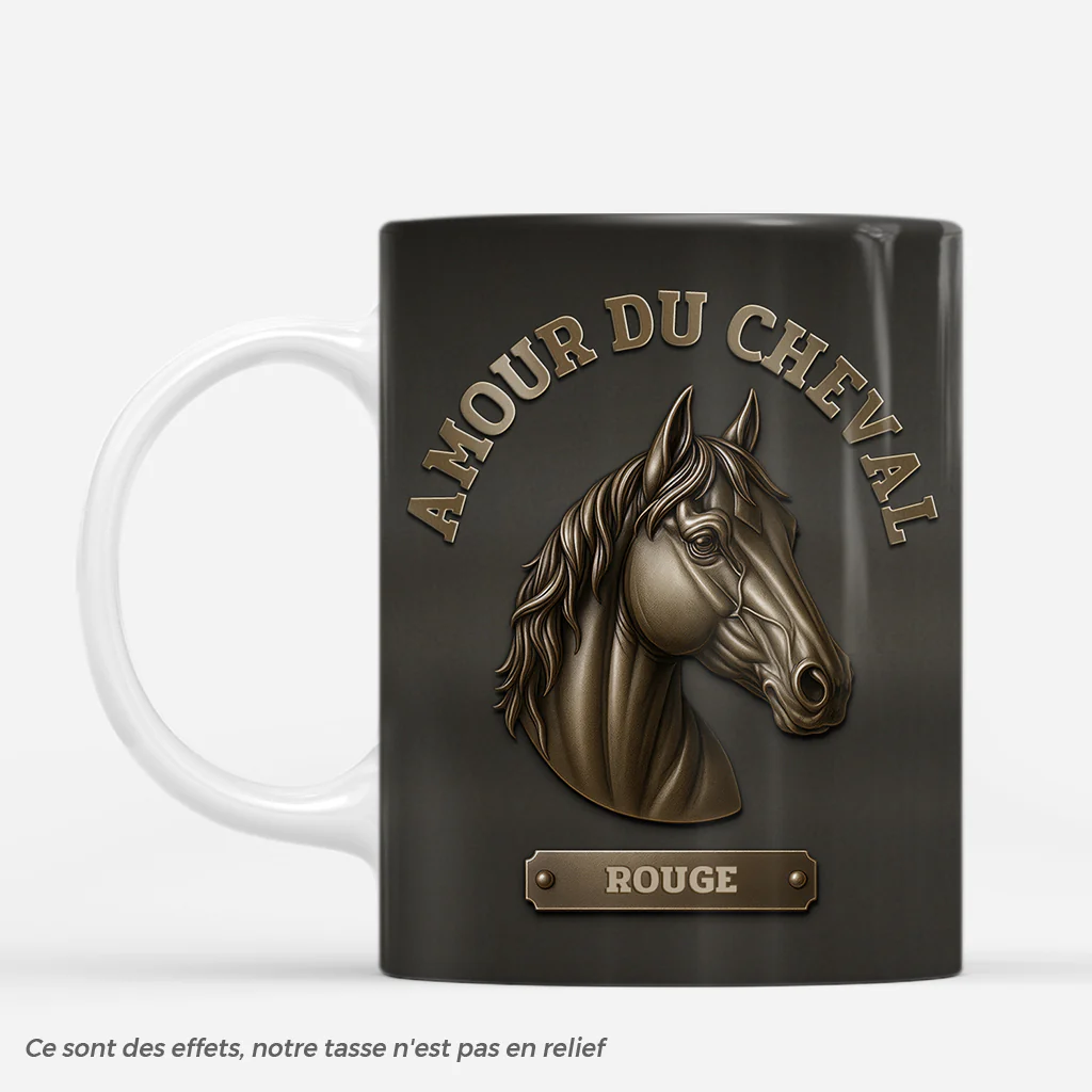 Tasse Cheval Personnalisé - Amour Du Cheval - Effet 3D
