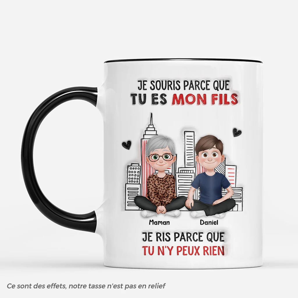 [Effet d'Impression 3D] Mug Personnalisé Avec Papa Papy - Tu Es Mon Fils/Ma Fille