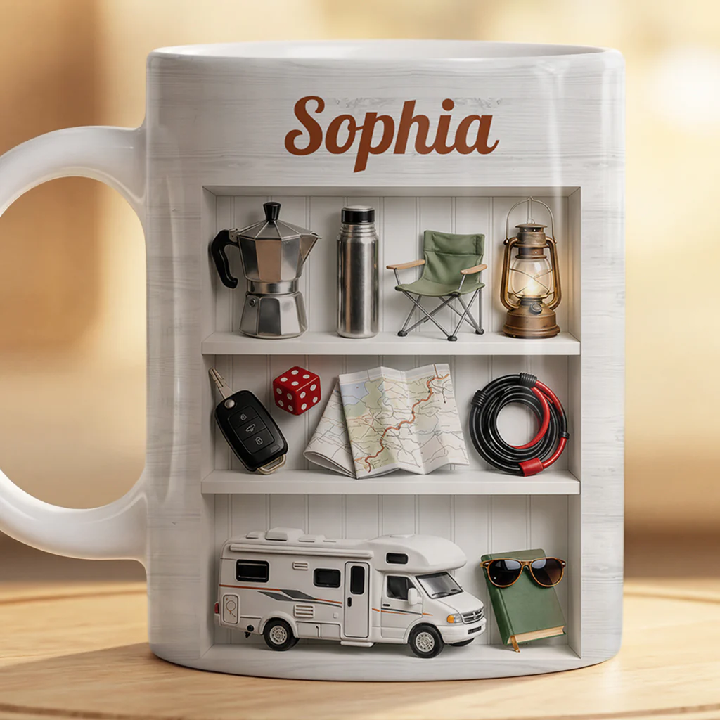 [Effet d'impression 3D] Mug Personnalisé Avec Prénom - Cadeau Camping Original Pour Femme/Homme - Image 2