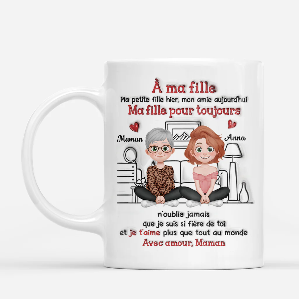 [Effet d'Impression 3D] Mug Personnalisé Avec Prénom - Cadeau Pour Fils Et Fille Pour Toujours - Image 2