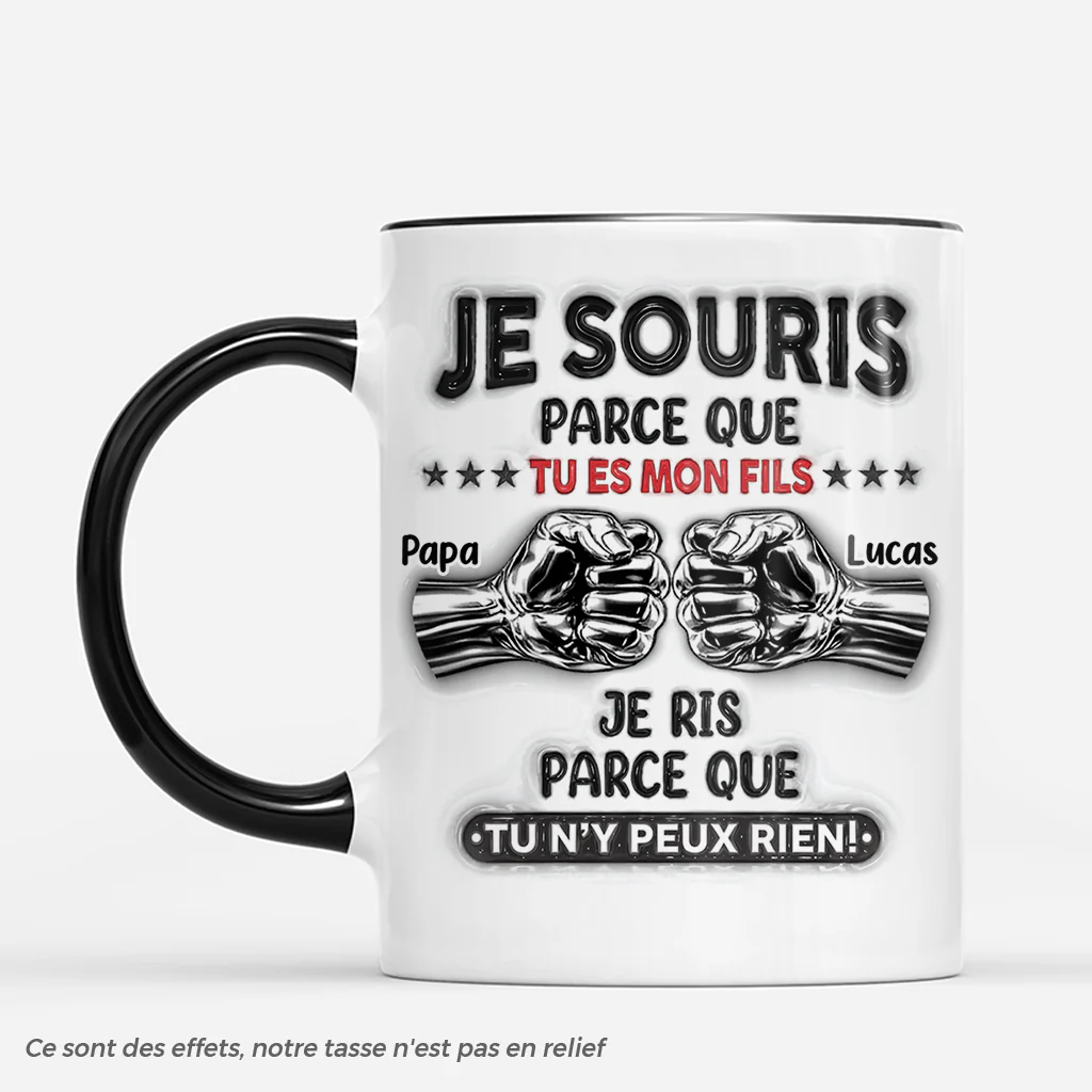 [Effet d'impression 3D] Mug Personnalisé Avec Prénom - Cadeau Pour Fils Humour