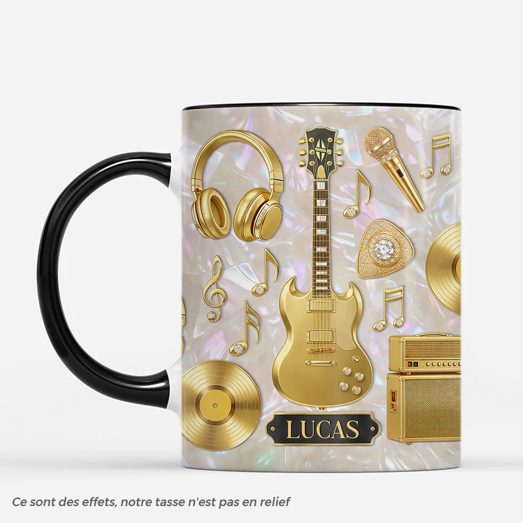 [Effet d'impression 3D] Mug Personnalisé Meilleure Amie | Cadeau Musicien Guitariste
