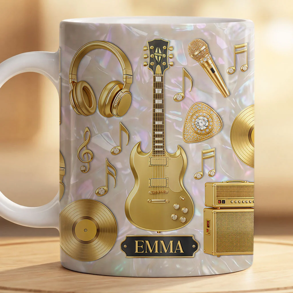 [Effet d'impression 3D] Mug Personnalisé Meilleure Amie | Cadeau Musicien Guitariste - Image 2