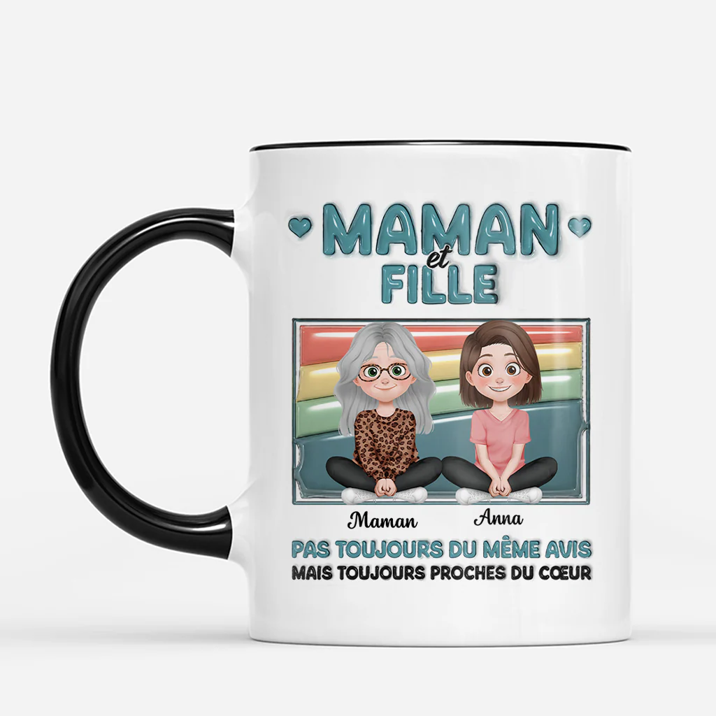[Effet d'Impression 3D] Mug Personnalisé Avec Prénom - Toujours Proches De Cœur Cadeau Fille Et Fils - Image 2