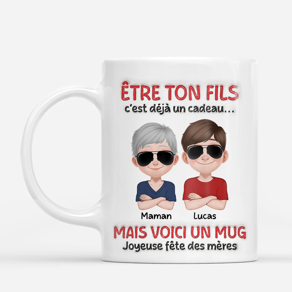[Effet d'impression 3D] Mug Personnalisé Avec Prénom - Tu Es Ma Fille Mon Fils - Image 2