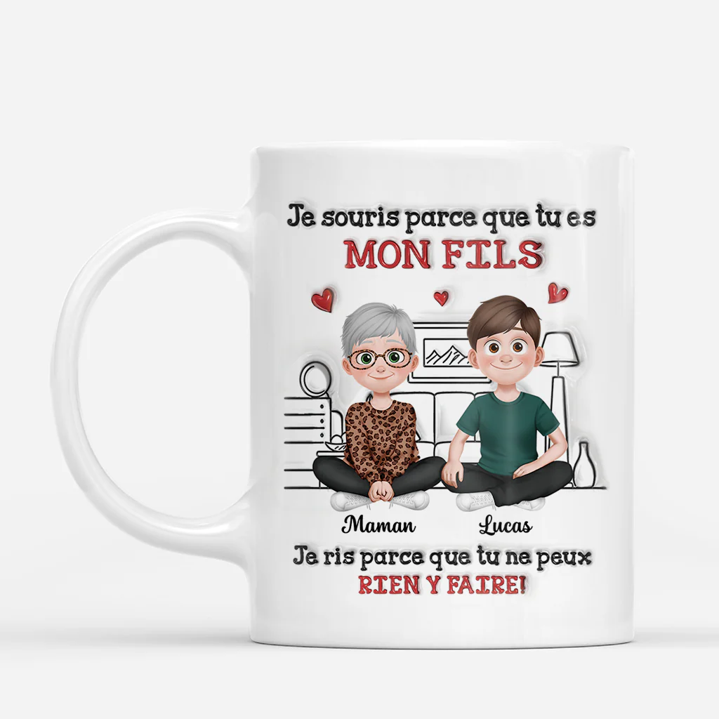 [Effet d'impression 3D] Mug Personnalisé Avec Prénom - Tu Es Ma Fille Mon Fils