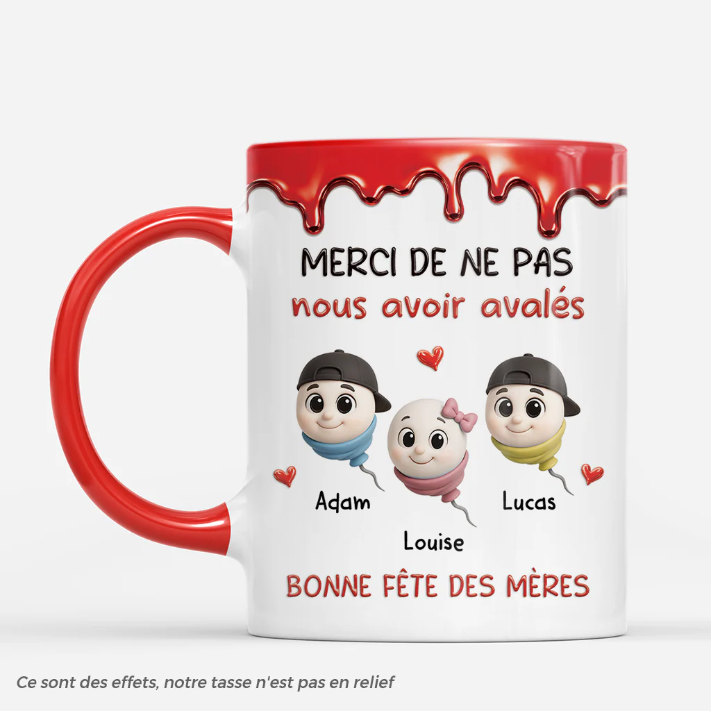 [Effet d'impression 3D] Mug Personnalisé Fête Des Pères Des Mères - Cadeau Maman Et Papa