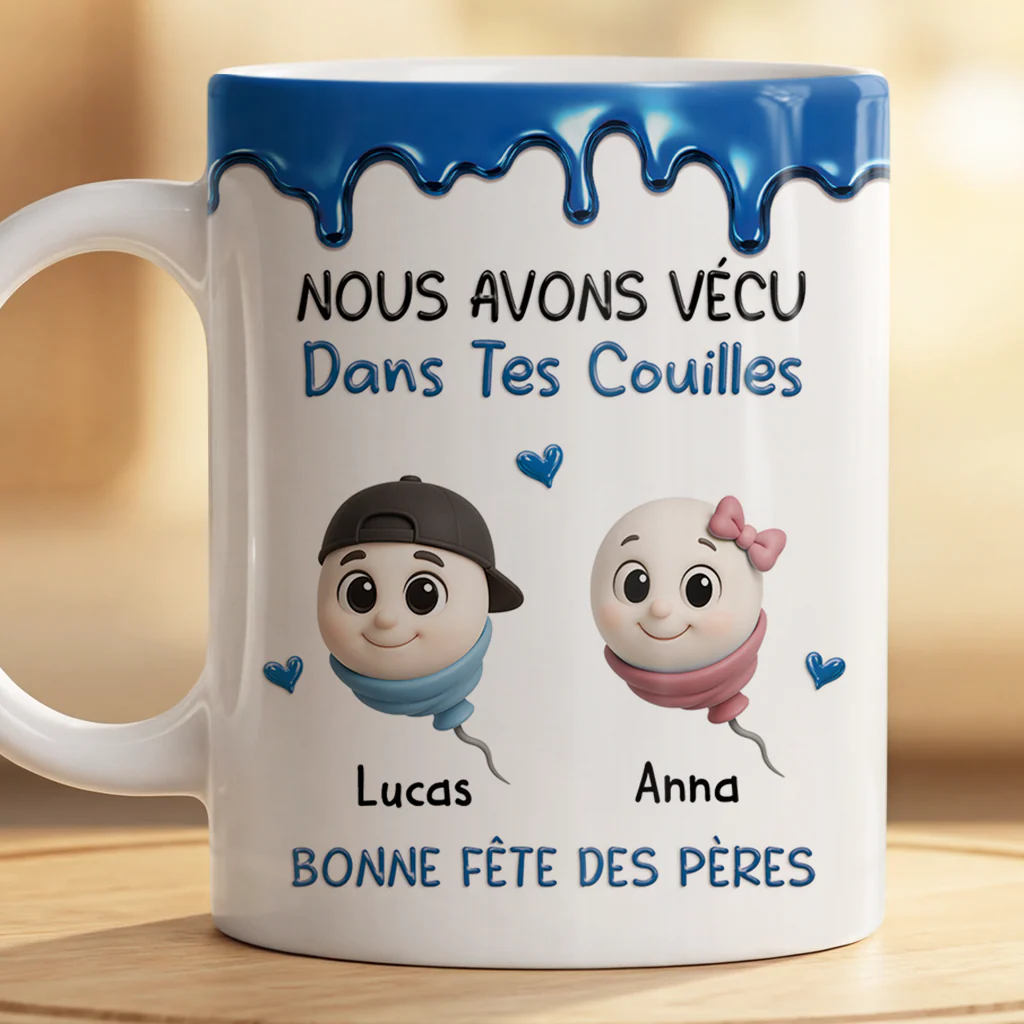 [Effet d'impression 3D] Mug Personnalisé Fête Des Pères Des Mères - Cadeau Maman Et Papa - Image 2