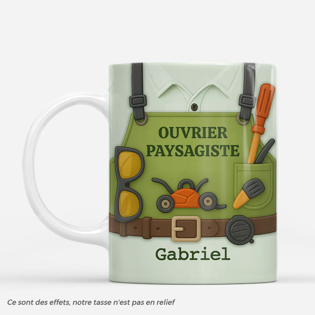 [Effet d'impression 3D] Mug Personnalisé -  Cadeau Pour Jardinier Et Ouvrier Paysagiste