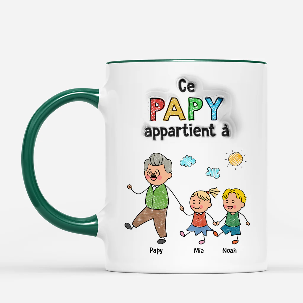Tasse Personnalisée Effet 3D - Ce Papy/Cette Mamie Appartient À - Image 2