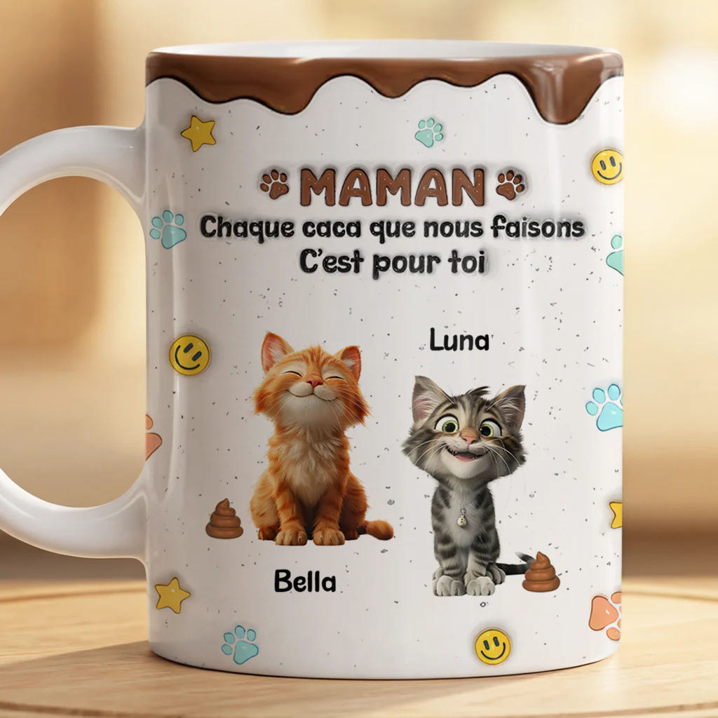 [Effet d'impression 3D] Mug Personnalisé Chat Humour - C’est Pour Toi - Image 2