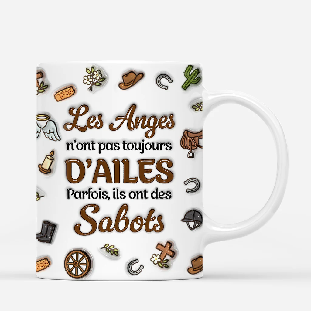 Mug Personnalisé Cheval - Anges Ont Des Sabots - Effet 3D - Image 3