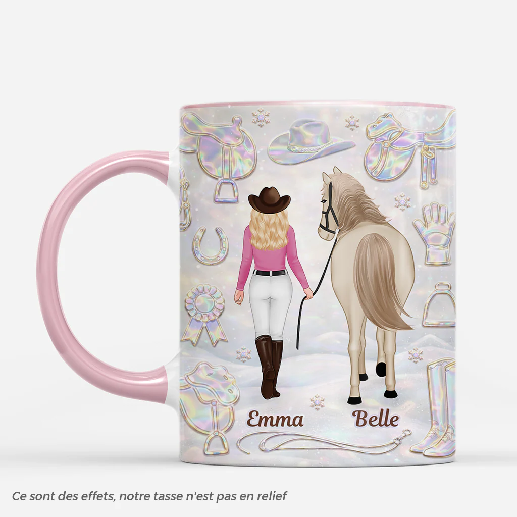 [Effet d'impression 3D] Mug Personnalisé Cheval Pour Femme/Homme - Un Amour Unique
