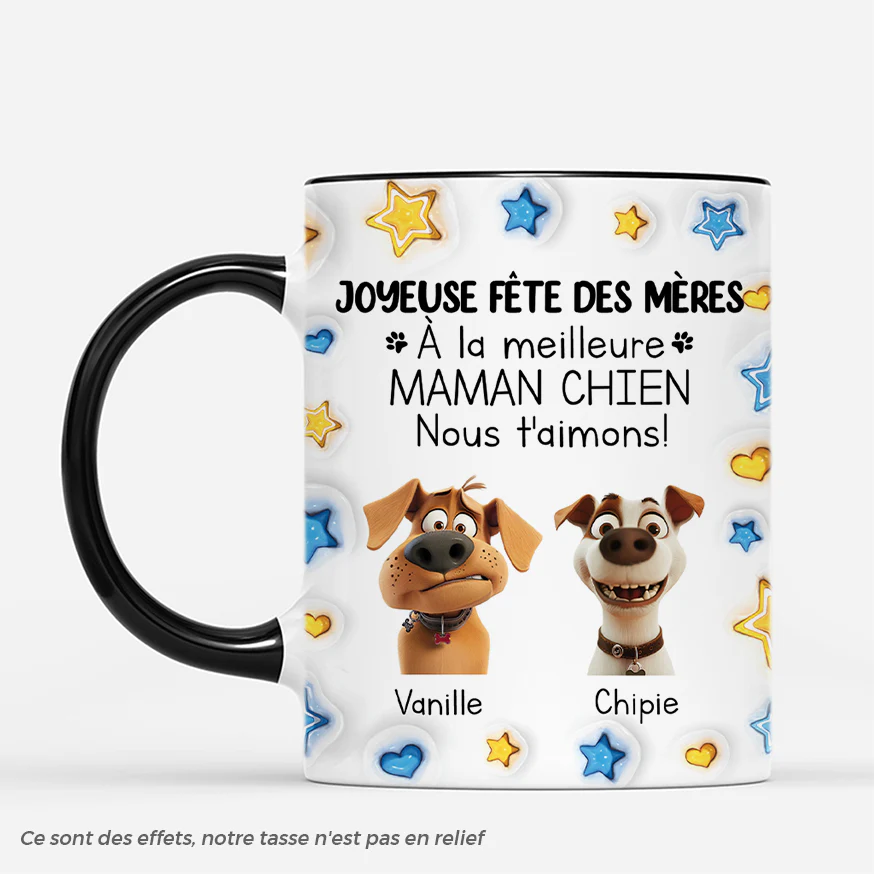 [Effet d'Impression 3D] Tasse personnalisée chien – Au meilleur papa du monde - Image 2