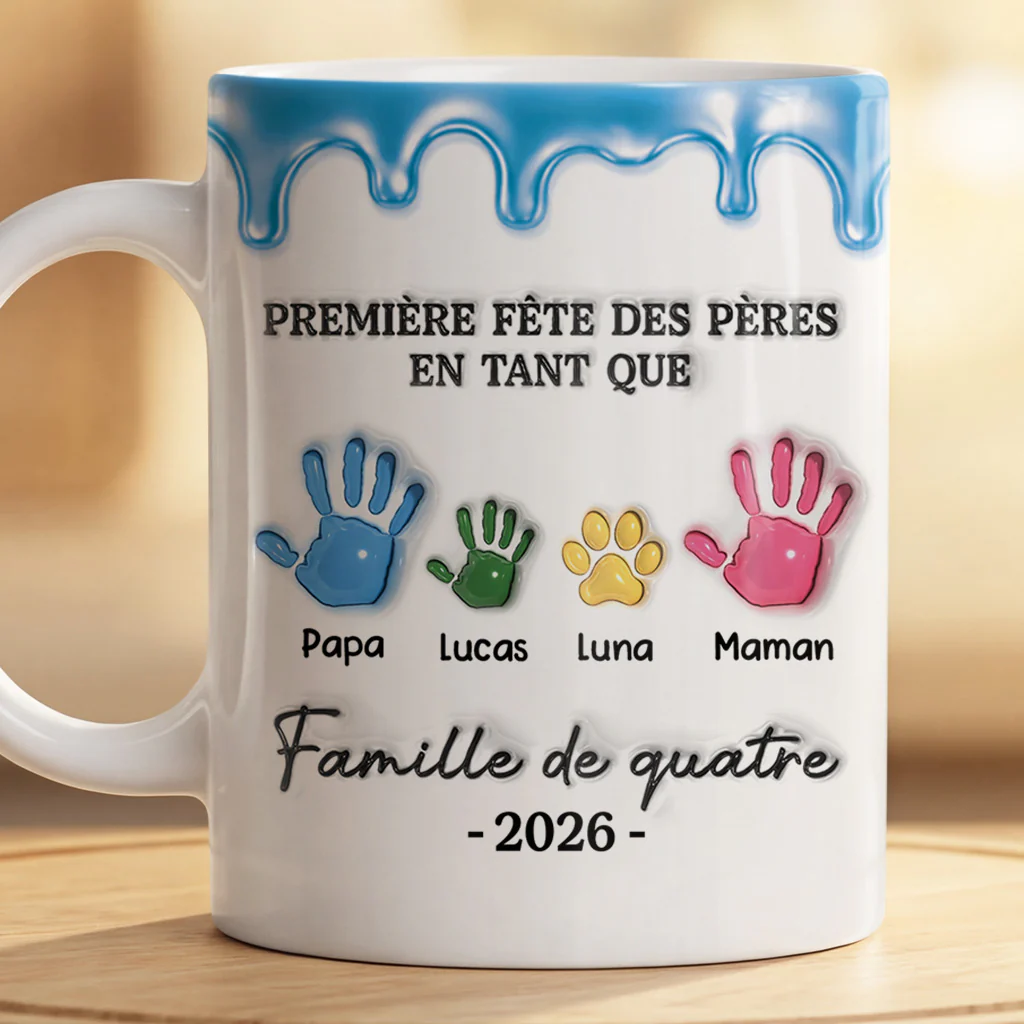 [Effet d'impression 3D] Mug Personnalisé Chien Chat Pour Maman Papa - Première Fête Des Mères - Image 2