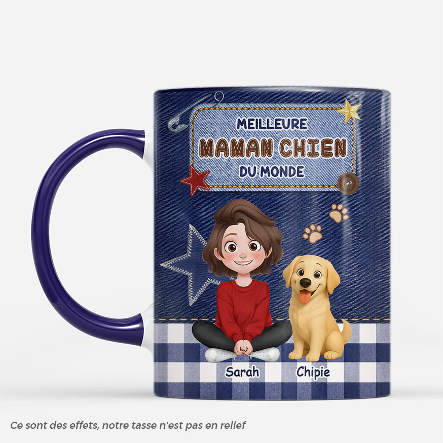 Tasse Personnalisée - Meilleure Maman Chien - Effet 3D
