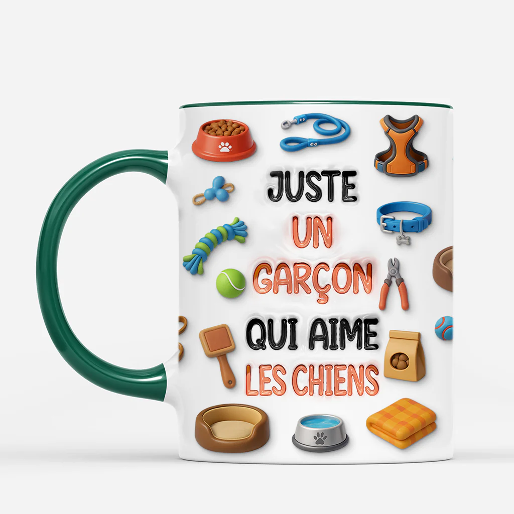 Mug Personnalisé Chien Effet 3D - Une Fille Qui Aime Le Chien - Image 2