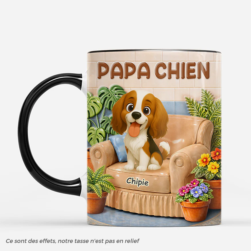 Mug Papa Chien Personnalisé - Cadeau Pour Amoureux Des Chiens