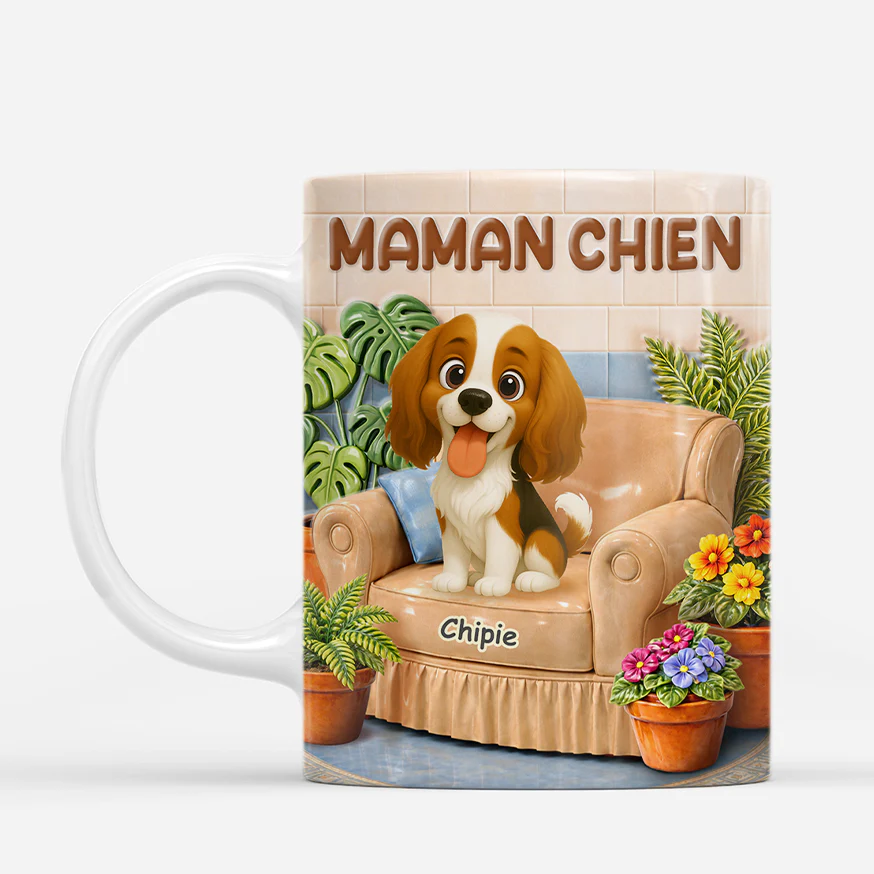 Mug Papa Chien Personnalisé - Cadeau Pour Amoureux Des Chiens - Image 2