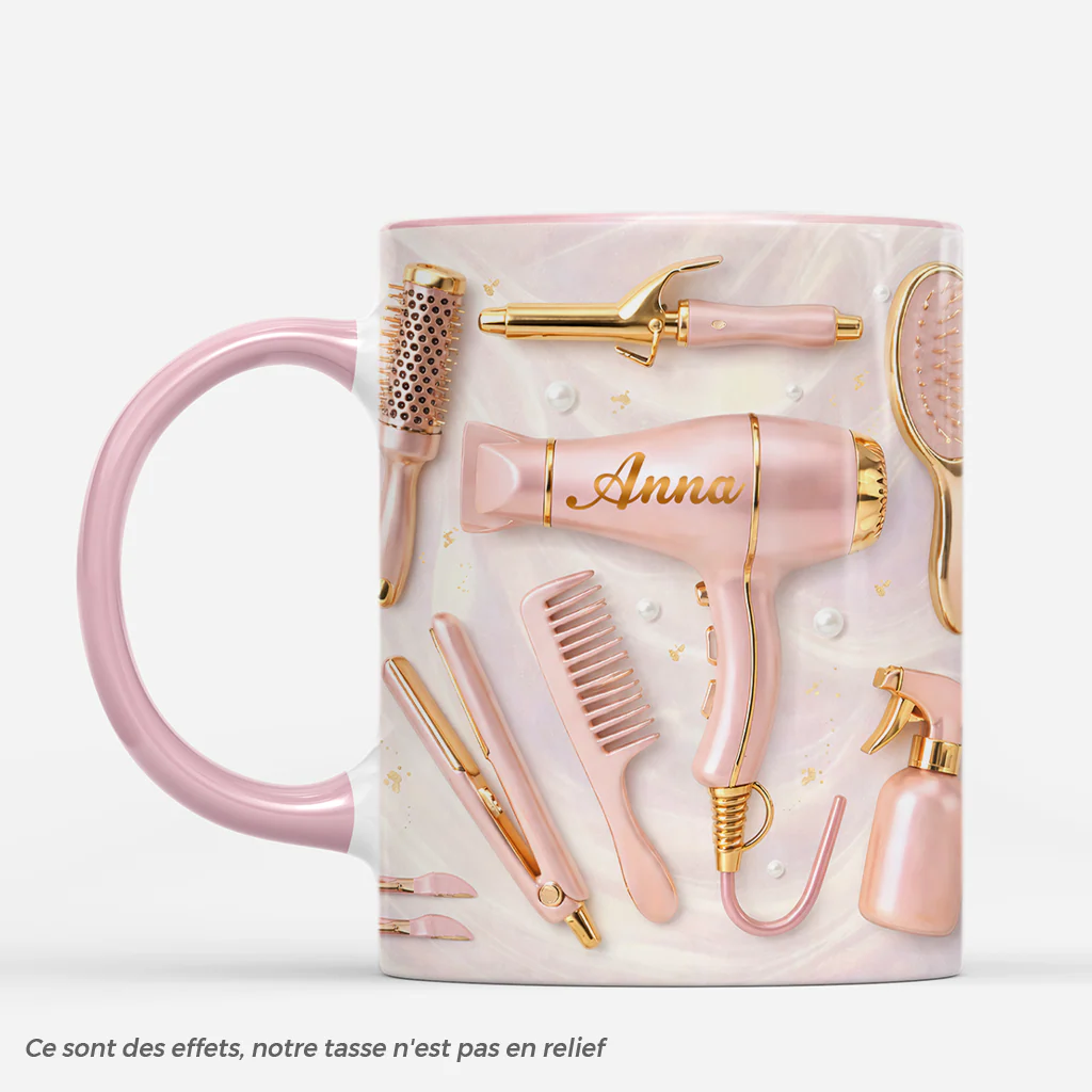 [Effet d'impression 3D] Mug Personnalisé Coiffeuse - Cadeau Original Pour Femme