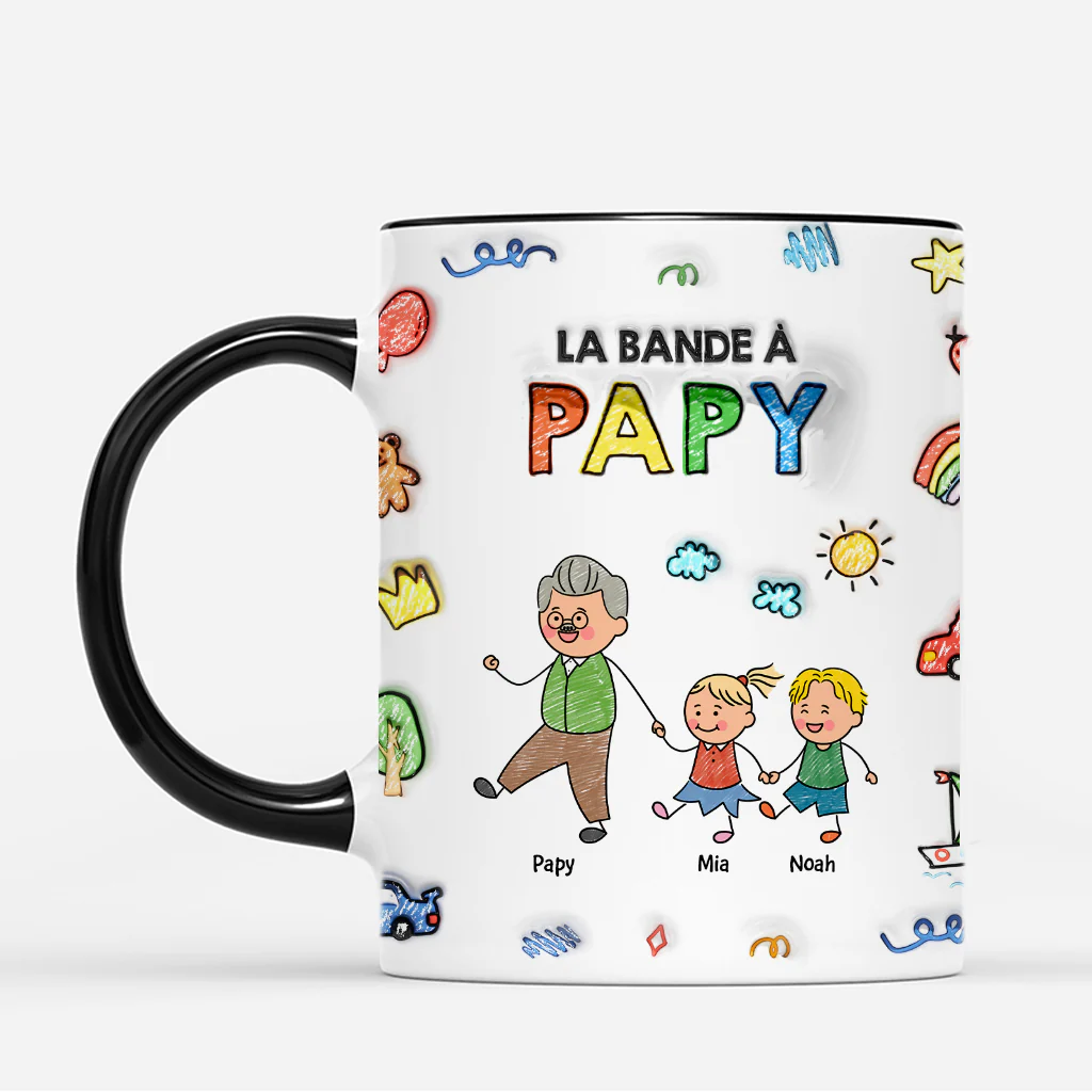 [Effet d'Impression 3D] Tasse Personnalisée Grand Mere | Colore La Bande A Mamie Papy - Image 2