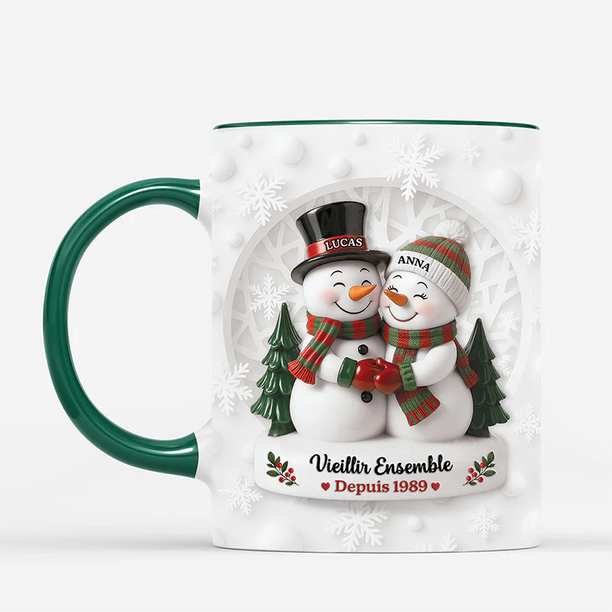 [Effet d'impression 3D] Mug Personnalisé Couple De Noël - Vieillir Ensemble - Image 2