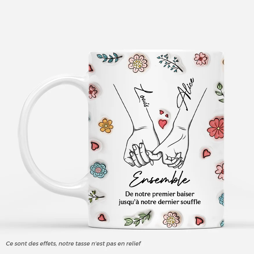 [Effet d'impression 3D] Tasse Personnalisée Couple - Ensemble