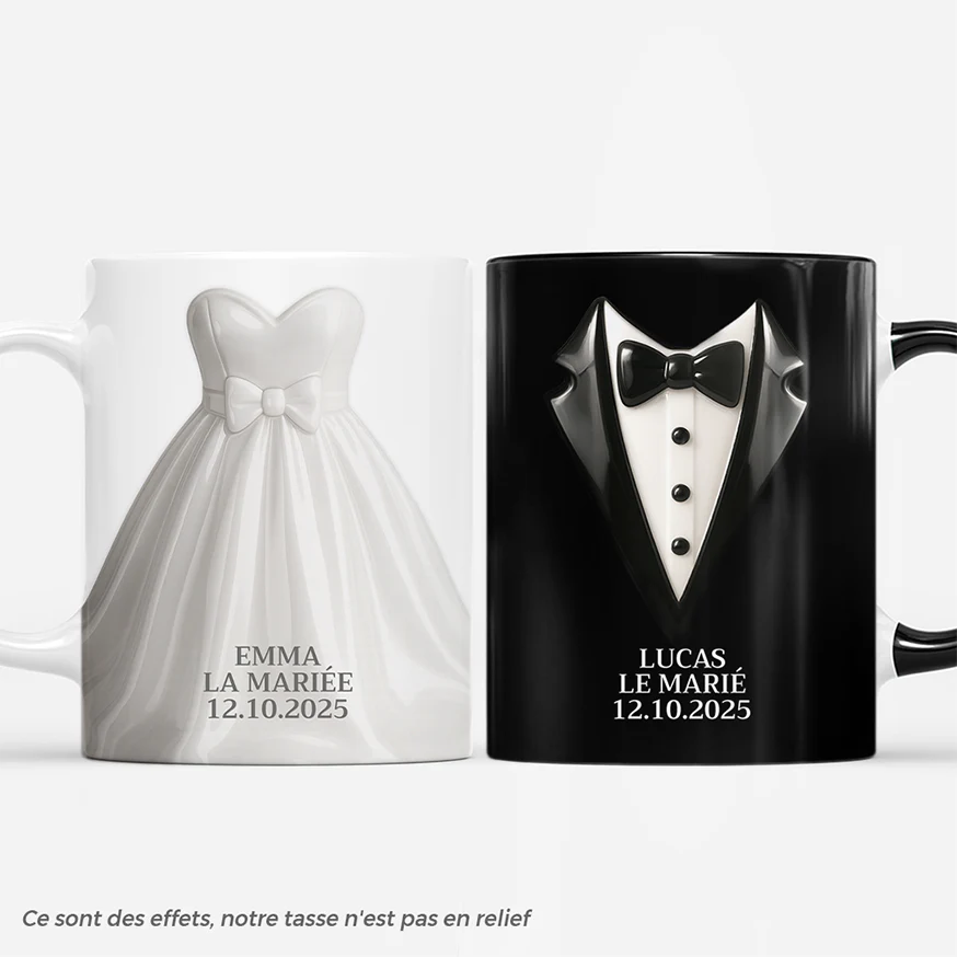 Mug Personnalisé Couple - Notre Mariage